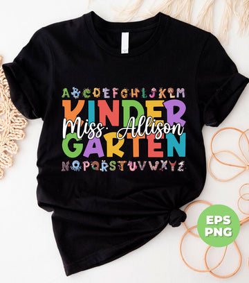 Personalized Teacher Name, Custom Name, Kindergarten Teacher, Gift For Teacher, Back To School, Digital Files, Png Sublimation