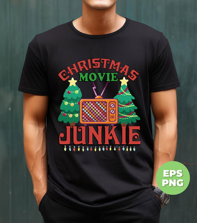 Christmas Movie Junkie, Christmas Tree, Retro Christmas, Xmas Gift, Christmas Junkie, Digital Files, Png Sublimation