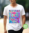 Nirvana Smile Face, 90's Rock Music, Vintage Music, Nirvana Lover, Tie Die Color, Smiley Face, Digital Files, Png Sublimation