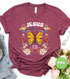 Jesus, The Way, The Truth, The Life, Jesus Butterfly, Butterfly With Flower, Christian Gift, Digital Files, Png Sublimation