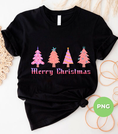 Merry Christmas, Trendy Christmas, Pinky Christmas Tree, Digital Files, Png Sublimation