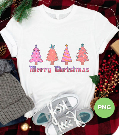 Merry Christmas, Trendy Christmas, Pinky Christmas Tree, Digital Files, Png Sublimation