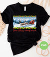 Santa Claus Is Coming To Town, Christmas Town, Raindeer Ride Santa, Digital Files, Png Sublimation