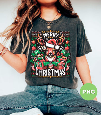 Merry Christmas, Reindeer Xmas, Christmas Pattern, Xmas Ball, Digital Files, Png Sublimation