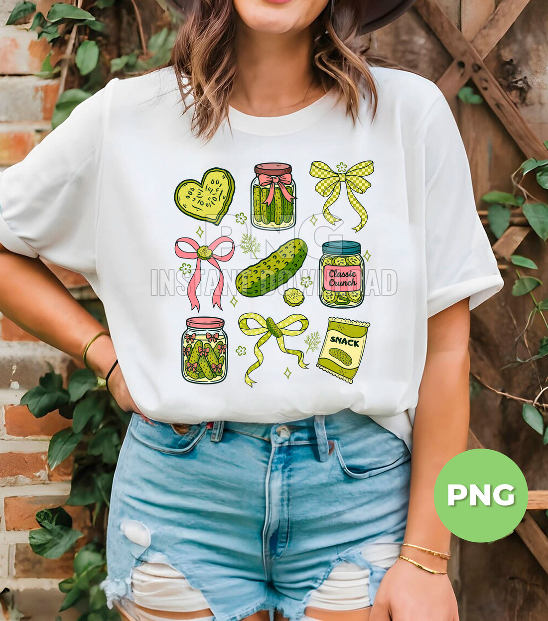 Cute Pickle PNG Bundle, Pickle Jar Snack Clipart, Funny Pickle Bow PNG, Classic Crunch Cucumber Sublimation, Dill Pickle Sticker PNG