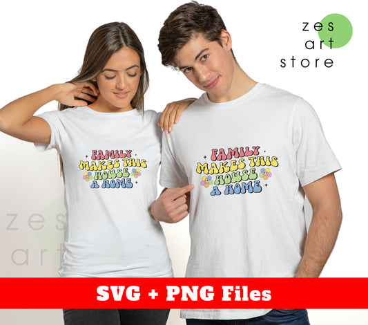 Family Makes This Mouse A Home, Groovy Mouse, Svg Files, Png Sublimation