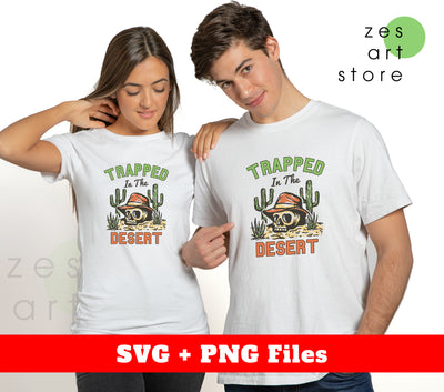 Trapped In The Desert, Skeleton Groovy, Cactus Desert Svg, Svg Files, Png Sublimation