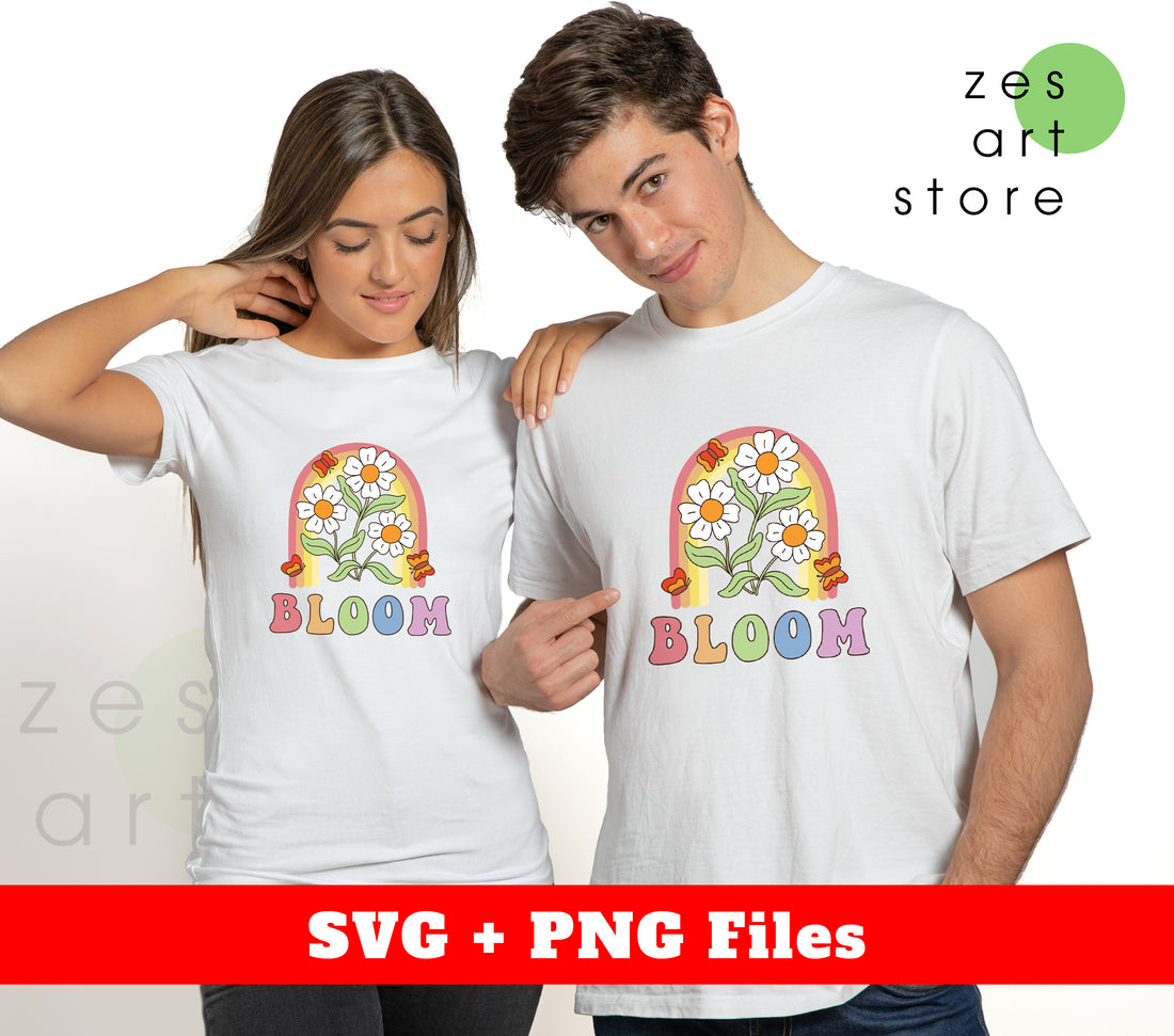 Bloom Groovy, Rainbwo Bloom, Daisy Bloom, Groovy Daisy, Svg Files, Png Sublimation