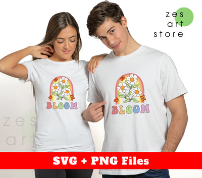 Bloom Groovy, Rainbwo Bloom, Daisy Bloom, Groovy Daisy, Svg Files, Png Sublimation