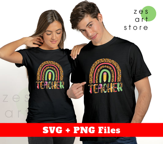 Teacher, Groovy Teacher, Leopard Teacher, Rainbow Teacher, Svg Files, Png Sublimation