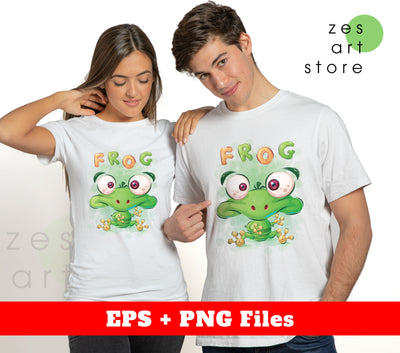 Watercolor Frog, Cute Frog, Baby Frog, Nice Day, Svg Files, Png Sublimation
