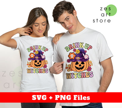 Drink Up Witches, Pumpkin Witch, Halloween Decoration, Svg Files, Png Sublimation