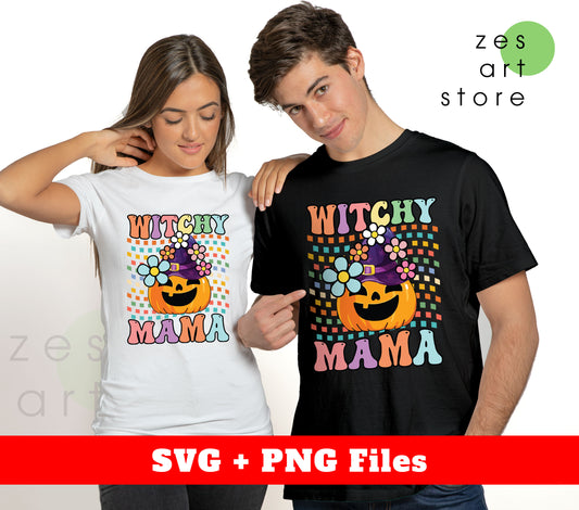 Witchy Mama, Mother's Day Gifts, Groovy Halloween, Svg Files, Png Sublimation