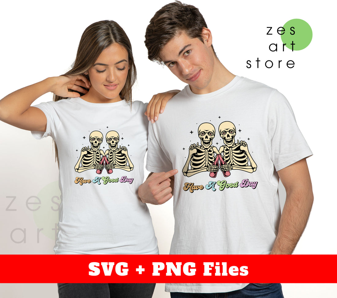 Experience good vibes all day long with our "Have A Good Day" Groovy Skeleton Png Sublimation digital files. Bring positivity and good energy to every aspect of your life with this unique design. Perfect for all your crafting needs.