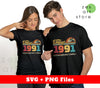 Vintage 1991, Retro 1991 Birthday, 1991 Limited Edition, Digital Files, Png Sublimation