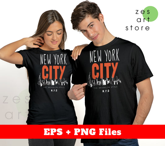 New York City, The Brooklyn Style, New York Lover, Digital Files, Png Sublimation