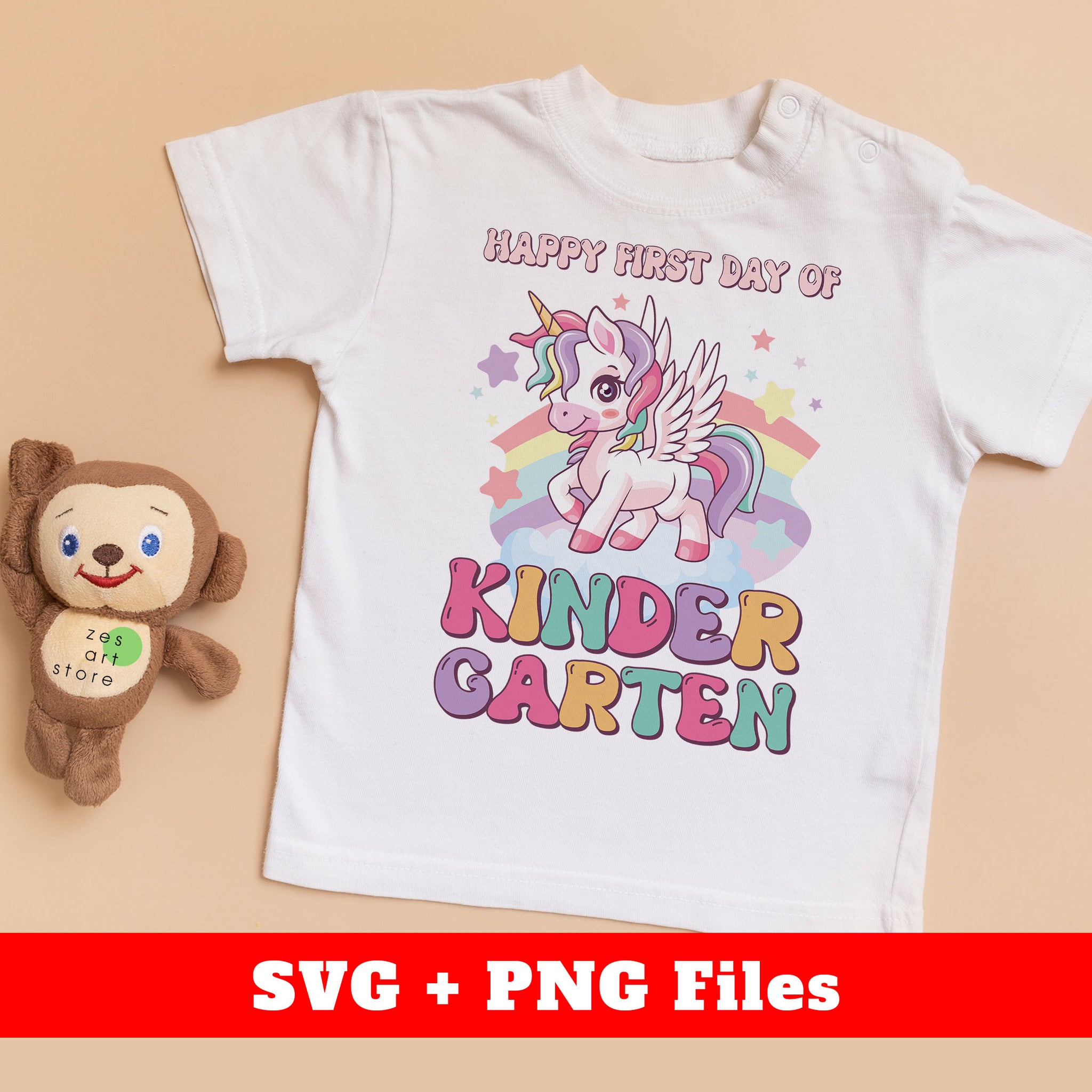 Happy First Day Of Kindergarten, Kindergarten Unicorn, Digital Files, Png Sublimation