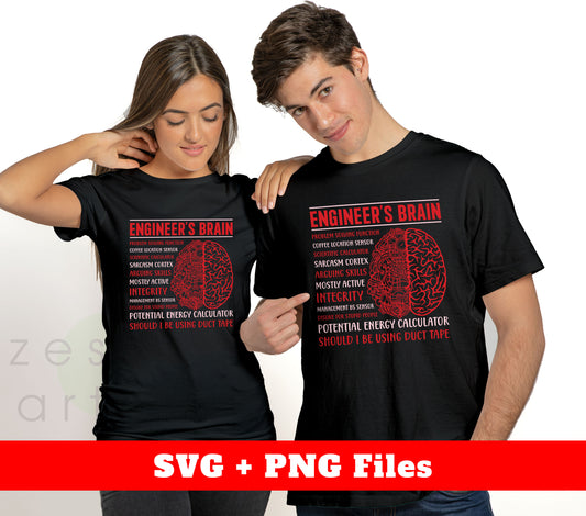 Engineer's Brain, Potential Energy Calculator, Digital Files, Png Sublimation