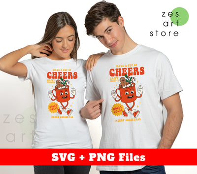 Have A Cup Of Cheers, Holly Jolly, Merry Christmas, Digital Files, Png Sublimation