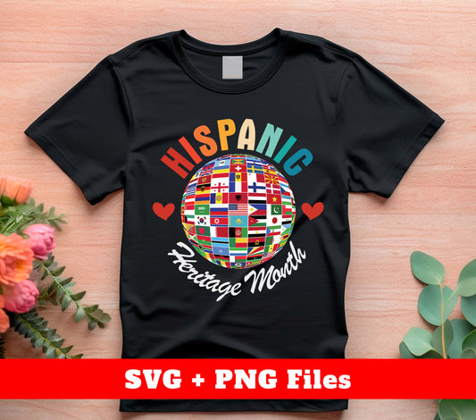 Hispanic Heritage Month, Flags Of Hispanic, Heritage Month, Digital Files, Png Sublimation