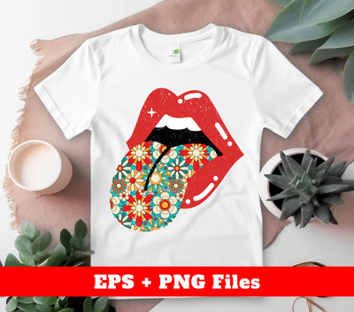 Retro Lips, Sexy Lips, Red Lips, Lips Vintage, Retro Flowers, Digital Files, Png Sublimation