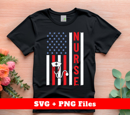 Show your love for nurses with our Nurse Lover design! This design features a beautiful American flag, a universal symbol of strength and pride, with the iconic image of a nurse in the center. Perfect for creating personalized SVG or PNG files for sublimation printing.