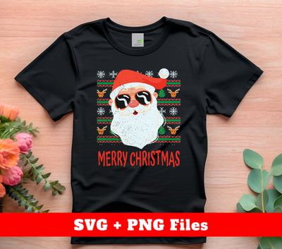 Merry Christmas, Funny Santa, Santa Face, Christmas Pattern, Trendy Christmas, Svg Files, Png Sublimation