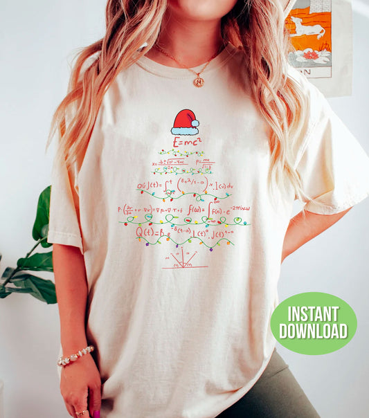 "Get in the holiday spirit with our Xmas Tree design! Show your love for math this season with the trendy Merry Math-mas slogan. Our high-quality Svg and Png files make for perfect sublimation prints. Spread some cheer with math and style this Christmas!"