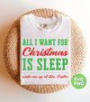 All I Want For Christmas Is Sleep, Wake Me Up At Like Easter, Trendy Christmas, Png Sublimation