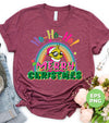 Ho Ho Ho, Grinch Christmas, Rainbow Christmas, Digital Files, Png Sublimation