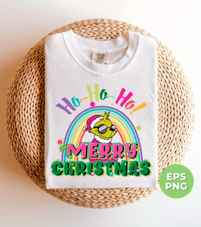 Ho Ho Ho, Grinch Christmas, Rainbow Christmas, Digital Files, Png Sublimation