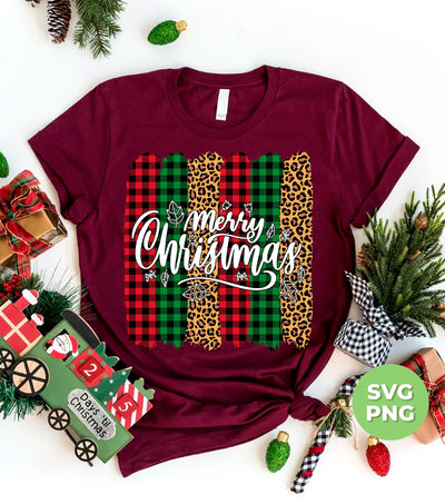 Plaid Pattern, Retro Christmas, Leopard Christmas, Digital Files, Png Sublimation