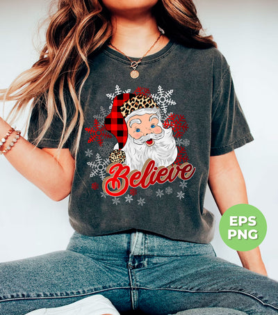 I Believe In You, Christmas Snowflake, Santa Claus, Digital Files, Png Sublimation