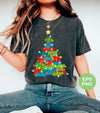 Christmas Tree Made From Gift Box, Xmas Light Line, Digital Files, Png Sublimation