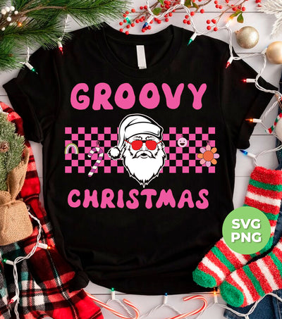 Groovy Christmas, Cool Santa, Pink Groovy Xmas, Digital Files, Png Sublimation