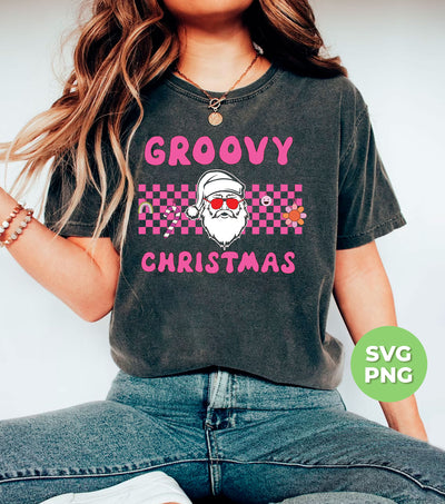 Groovy Christmas, Cool Santa, Pink Groovy Xmas, Digital Files, Png Sublimation