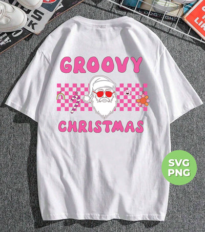 Groovy Christmas, Cool Santa, Pink Groovy Xmas, Digital Files, Png Sublimation