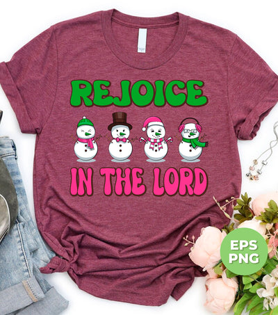 Rejoice In The Lord, Love Snowman, Four Snowman, Set Of Snowman, Digital Files, Png Sublimation