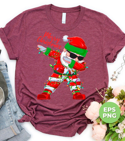 Dabbing Santa, Santa Claus, Xmas Light With Santa, Digital Files, Png Sublimation