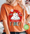 It's Fine, Everythings Fine, Melting Snowman, Plaid Xmas, Digital Files, Png Sublimation