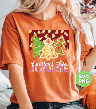 Christmas Tree Junkie, Xmas Tree Gingerbread, Gingerbread Lover, Digital Files, Png Sublimation