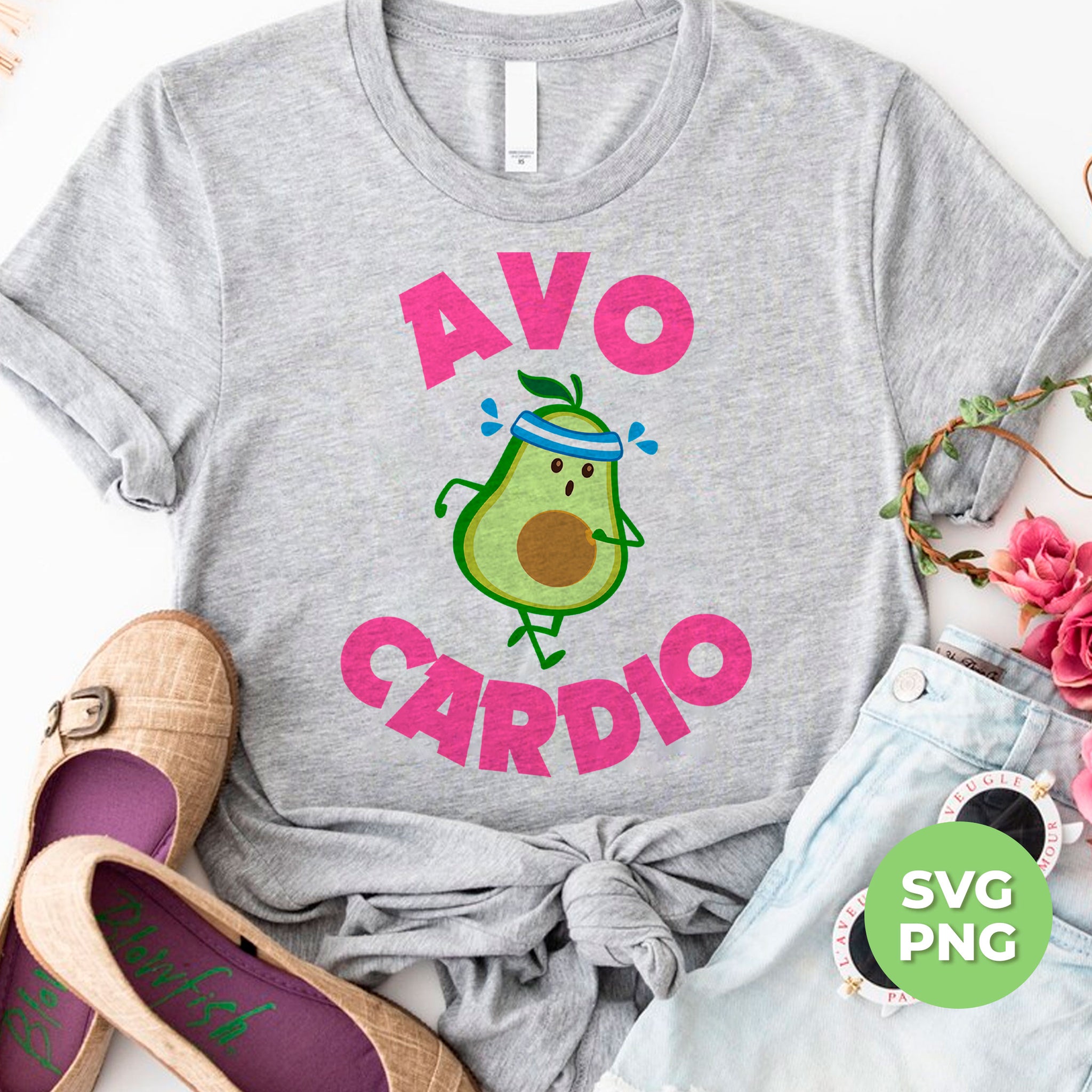 Avo-cardio, Avocado, Funny Avocado, Pink Avocado Do Cardio, Digital Files, Png Sublimation