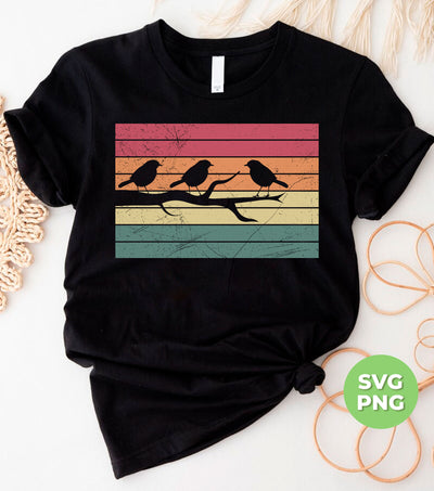 Bird Family, Bird Silhouette, Retro Bird, Happy Family, Digital Files, Png Sublimation