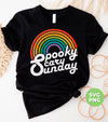 Spooky, Scary, Sunday, Rainbow Spooky, Retro Scary, Digital Files, Png Sublimation