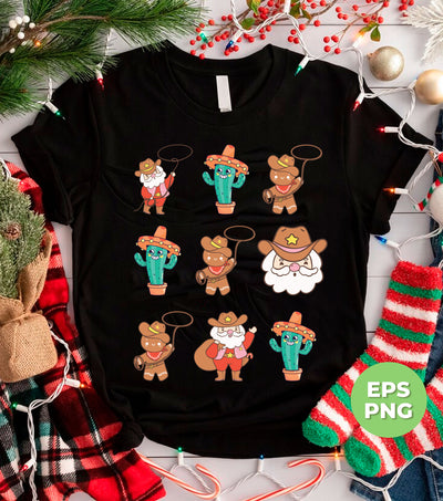 Xmas Gingerbread, Xmas Cactus, Xmas Santa, Xmas Bear, Trendy Christmas, Png Sublimation