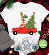 Red Car Bring Xmas Tree And Gift Boxes, Christmas Tree, Trendy Christmas, Png Sublimation