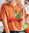 Red Car Bring Xmas Tree And Gift Boxes, Christmas Tree, Trendy Christmas, Png Sublimation