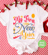 My First Happy New Year, My First New Year, 2024 New Year, Png Sublimation