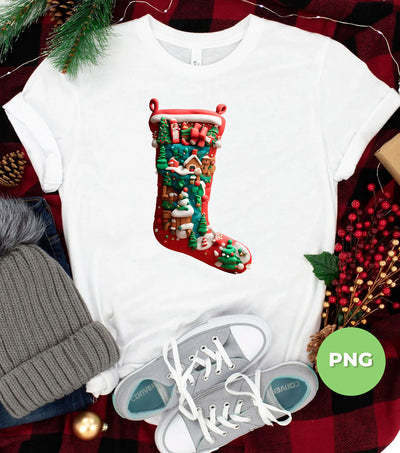 Christmas Sock, Christmas Gift, 3D Christmas Socks Design, Trendy Christmas, Png Sublimation