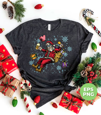 Santa In Space, Astronaut Santa, Santa Love Beer, Trendy Christmas, Png Sublimation